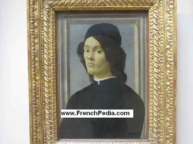 رسم شخص شاب- للرسام بوتوشيلي - الرسمة معروضة في متحف اللوفر في باريس